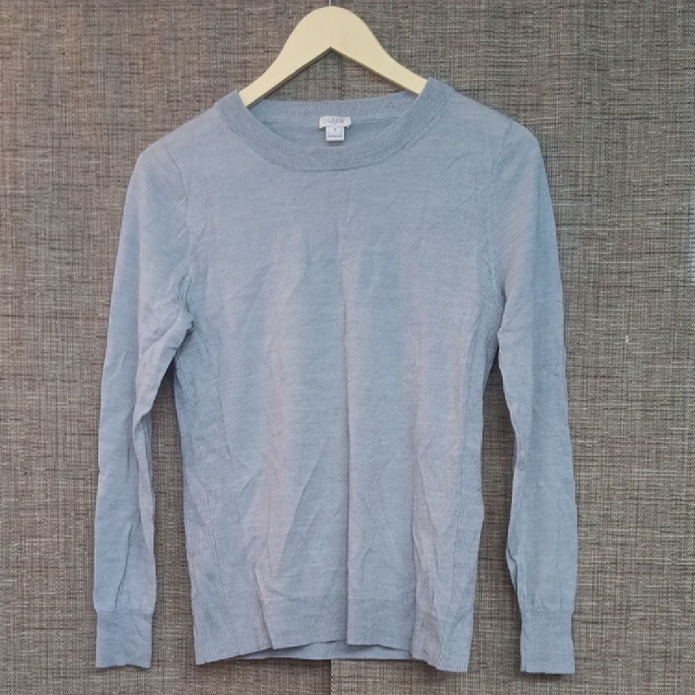 J. Crew Merino Blend  Heather Gray Crewneck Sweater